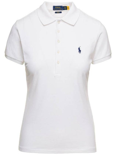 Women's Julie Embroidered Logo Short Sleeve Polo Shirt White - POLO RALPH LAUREN - BALAAN 2