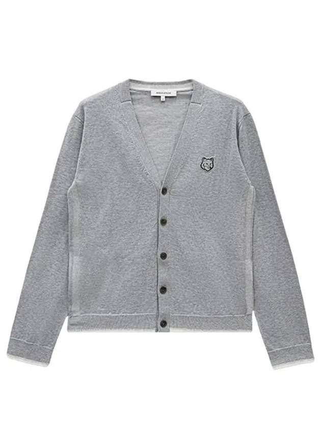 Bold Fox Head Cotton Cardigan Grey - MAISON KITSUNE - BALAAN 2