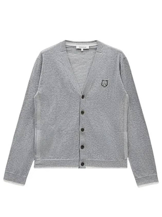 Bold Fox Head Cotton Cardigan Grey - MAISON KITSUNE - BALAAN 2