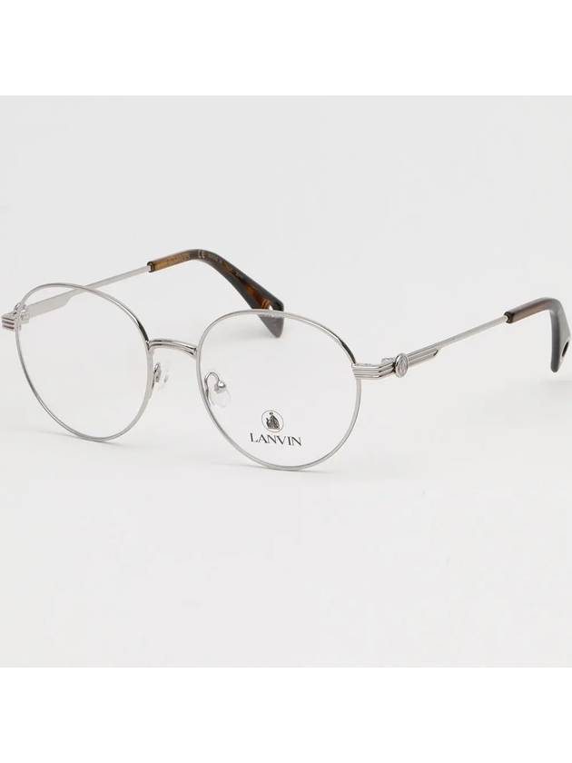 Glasses frame LNV2107 047 round glasses silver metal frame - LANVIN - BALAAN 1