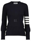 4-Bar Milano Stitch Crew Neck Knit Top Navy - THOM BROWNE - BALAAN 2