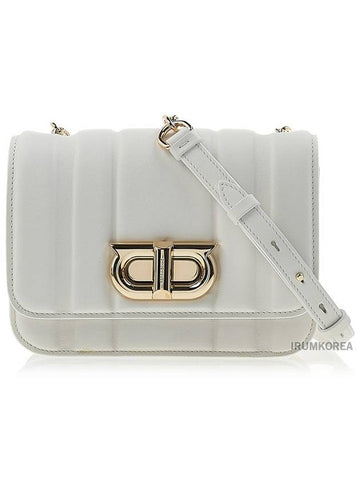 Ferragamo Women s New Gancini Chain Cross Bag 21 4971 OPTIC WHITE 0765519 - SALVATORE FERRAGAMO - BALAAN 1