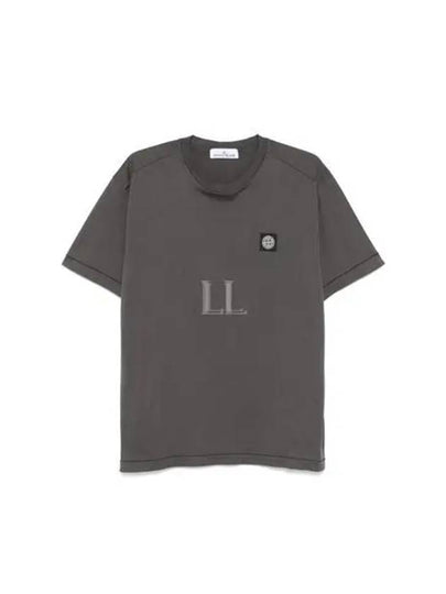 Logo Patch Short Sleeve T-Shirt Charcoal - STONE ISLAND - BALAAN 2