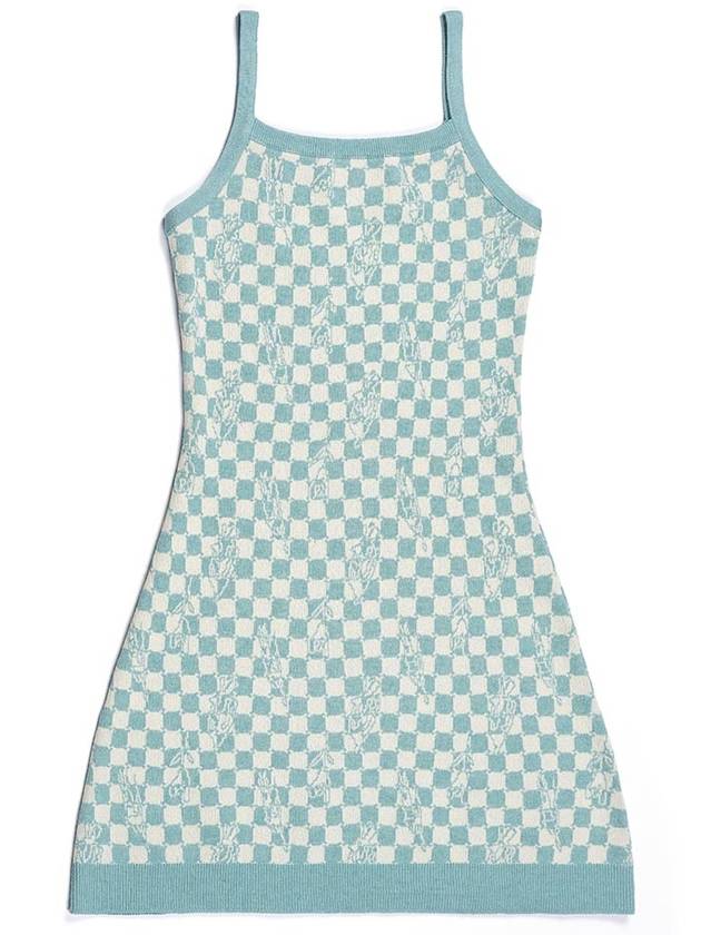 Women's Checkerboard Optical Illusion Sleeveless Knit Dress MintI4SO01MT - IOEDLE - BALAAN 5