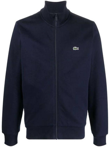 Regular Fit Brushed Fleece Zip-up Jacket Navy - LACOSTE - BALAAN 1