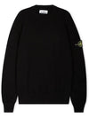 Logo Patch Knit Top Black - STONE ISLAND - BALAAN 4