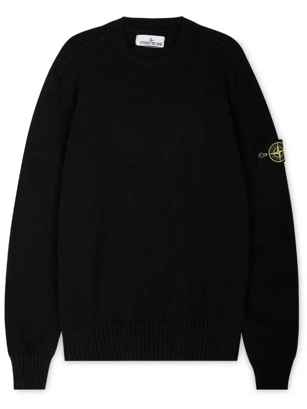 Logo Patch Knit Top Black - STONE ISLAND - BALAAN 2