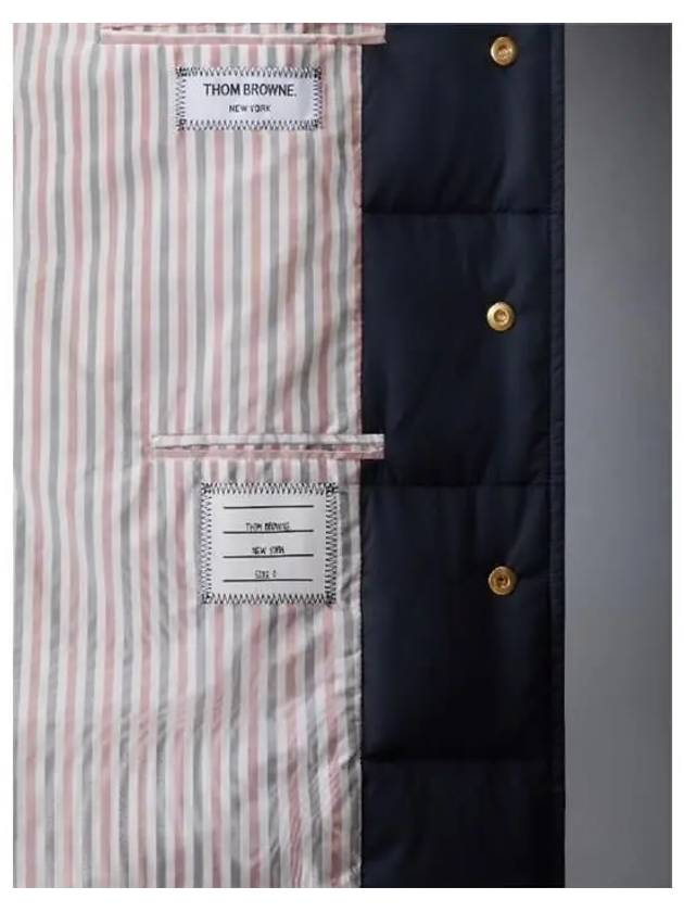 Men's 4 Bar Stripe Matte Finish Padding Navy - THOM BROWNE - BALAAN 7