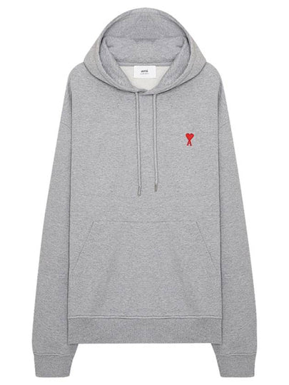 Heart Small Logo Hoodie Grey - AMI - BALAAN 2