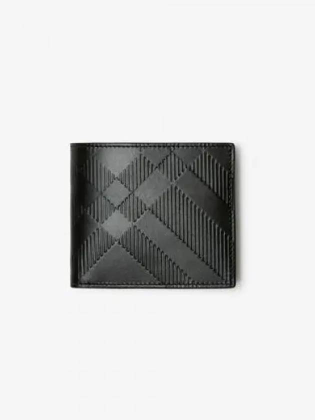 Embossed Check Slim Half Wallet Black - BURBERRY - BALAAN 2