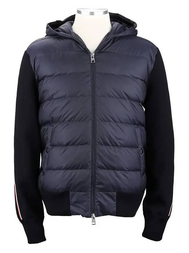 9B00022 M1131 742 Padded Wool Hoody Jacket Navy Blue - MONCLER - BALAAN 1