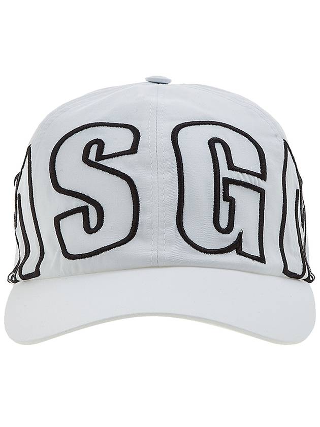 Embroidered Logo Base Cotton Ball Cap White - MSGM - BALAAN 3