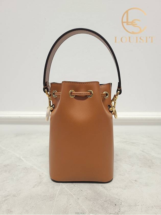 Used luxury goods Lewis It Brown leather Montresor mini bucket bag - FENDI - BALAAN 5