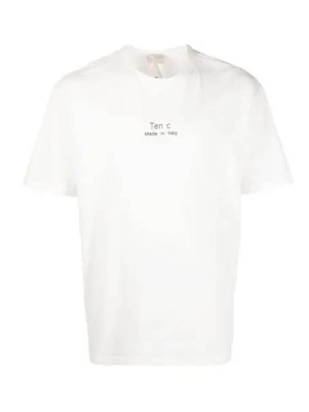 Men's Logo Short Sleeve T-Shirt White - TEN C - BALAAN 2