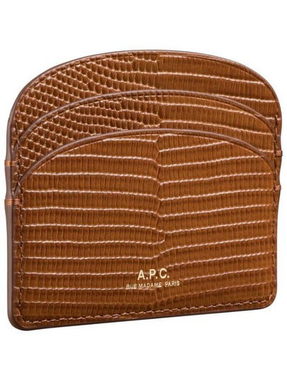 Half Moon Crocodile Pattern Card Wallet Brown - A.P.C. - BALAAN 2