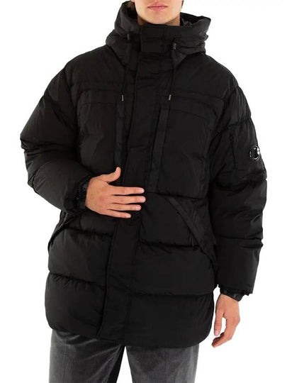 Men s Lens Wappen Nycra R Long Padded Jacket Black 17CMOW173A 005864G 999 - CP COMPANY - BALAAN 2