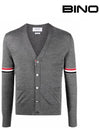 Stripe Armband Merino Wool Cardigan Grey - THOM BROWNE - BALAAN 2