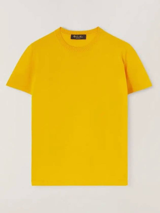 Angera Crewneck Cotton Short Sleeve T-Shirt Yellow - LORO PIANA - BALAAN 2