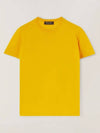 Angera Crewneck Cotton Short Sleeve T-Shirt Yellow - LORO PIANA - BALAAN 3