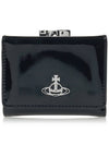 Shiny Patent Small Frame Leather Card Wallet Black - VIVIENNE WESTWOOD - BALAAN 2