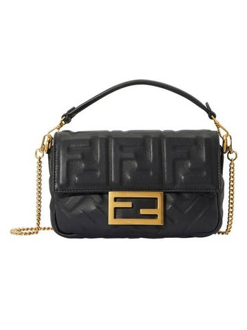 Baguette Chain Small Cross Bag Black - FENDI - BALAAN 1