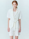 Volume sleeve linen belted jacket_Ivory - OPENING SUNSHINE - BALAAN 5