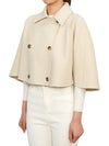 Volume Crop Double Breasted Virgin Wool Cape Beige - MAX MARA - BALAAN 4