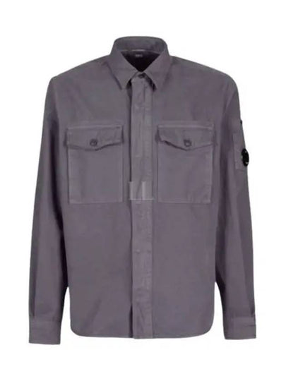 Military Twill Emerald Pocket Long Sleeve Shirt Grey - CP COMPANY - BALAAN 2