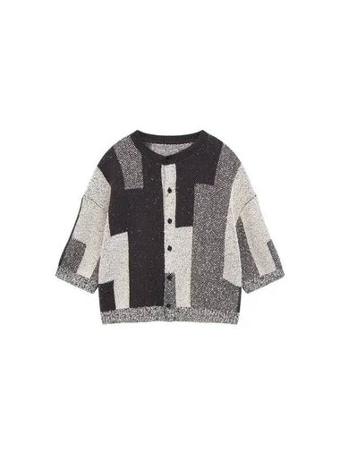 Yohji Yamamoto Y s color block button up knit cardigan charcoal gray - YOHJI YAMAMOTO - BALAAN 1