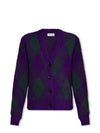 Argyle Wool Cardigan Purple - BURBERRY - BALAAN 2