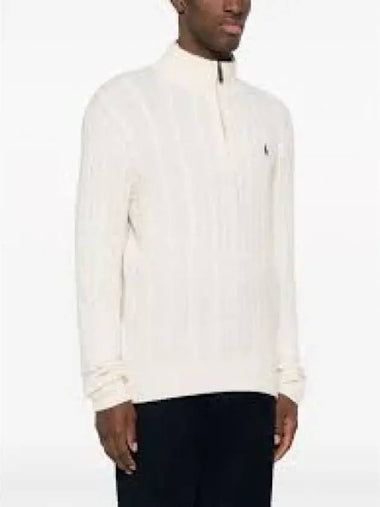 Cable knit wool cotton zipper sweater natural 1236668 - POLO RALPH LAUREN - BALAAN 1