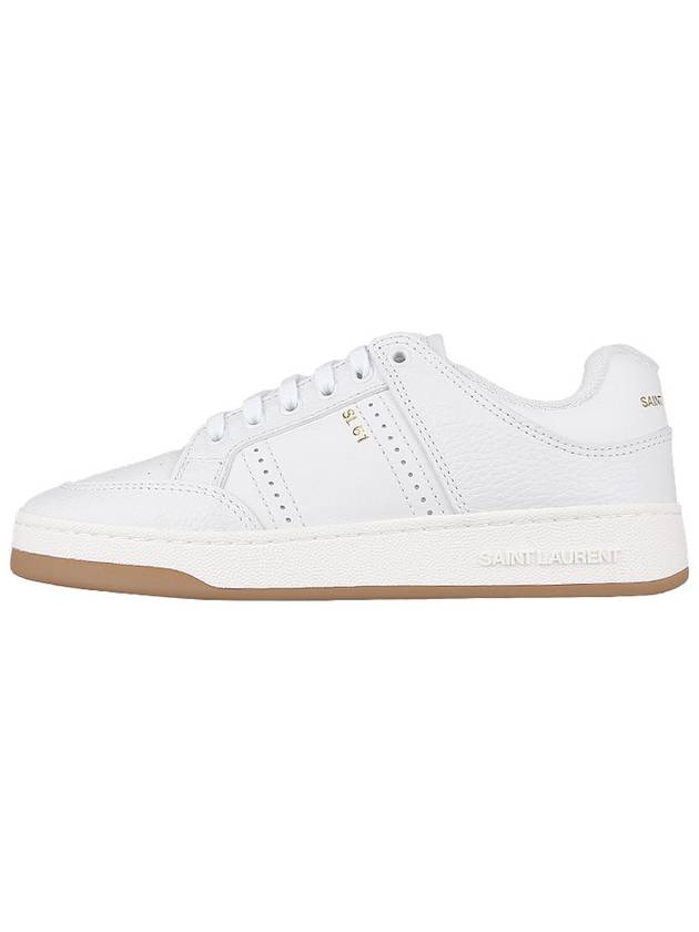 61 Cracked Leather Low Top Sneakers White - SAINT LAURENT - BALAAN 4