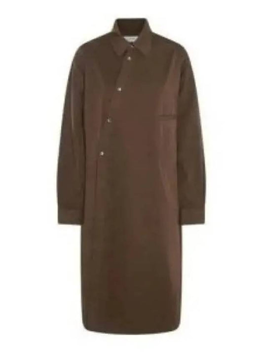 Asymmetric Shirt Midi Dress Dark Tobacco - LEMAIRE - BALAAN 2