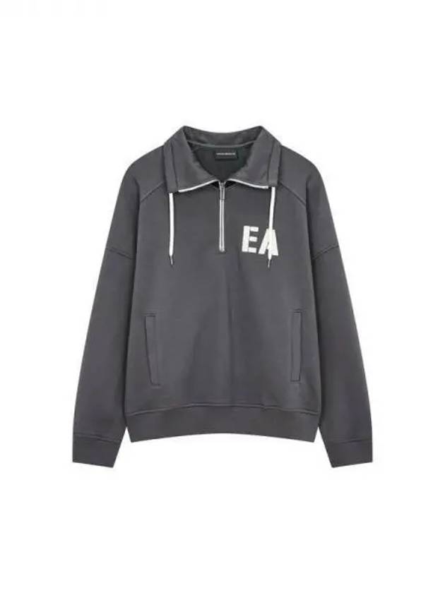 Men s EA embroidery collar sweatshirt dark gray 271966 - EMPORIO ARMANI - BALAAN 1