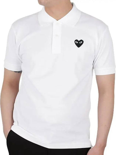 Black Heart Waffen Short Sleeve Collar - COMME DES GARCONS PLAY - BALAAN 2