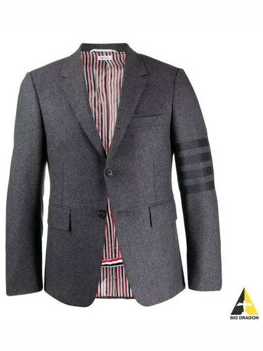 Men's Diagonal Armband Cashmere Flannel Classic Jacket Medium Grey - THOM BROWNE - BALAAN 2