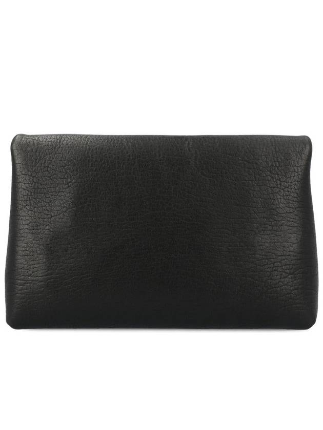 Cassandre Embellished Leather Clutch Bag Black - SAINT LAURENT - BALAAN 3