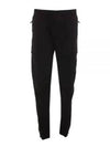 Garment Dyed Cotton Wool Satin Cargo Track Pants Black - STONE ISLAND - BALAAN 2