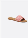 Dway Embroidered Cotton Raffia Slippers Natural Pink - DIOR - BALAAN 3