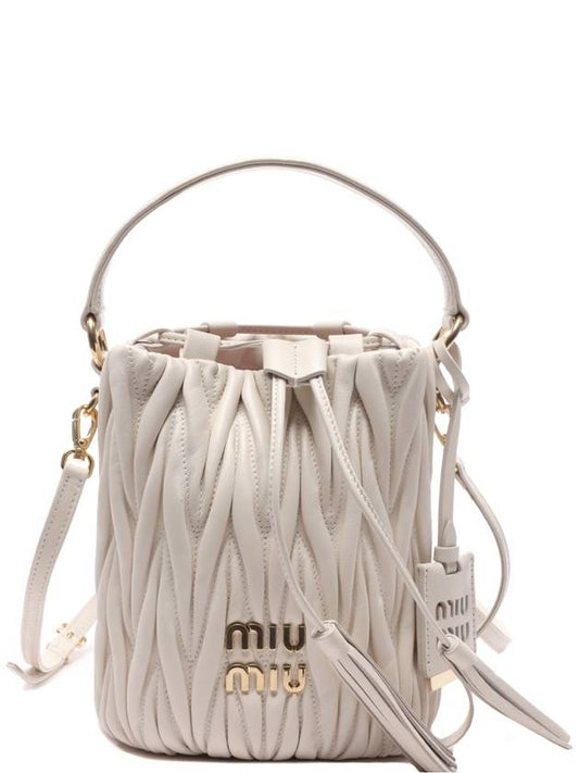 Women's Matelasse Bucket Shoulder Cross Bag 5BE085 N88 F0009 V OOO 24S - MIU MIU - BALAAN 1