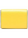 Saffiano Color Block Tri-Fold Half Wallet Yellow - MARNI - BALAAN 4