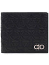 Gancini Embossed Logo Half Wallet Black - SALVATORE FERRAGAMO - BALAAN 3