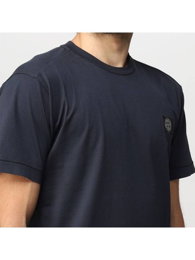 Stone Island Compass Logo Basic Round TShirt Black Navy Khaki White 101524113 - STONE ISLAND - BALAAN 5