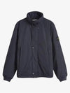 Logo Micro Twill  Zip Up Jacket Navy - STONE ISLAND - BALAAN 3