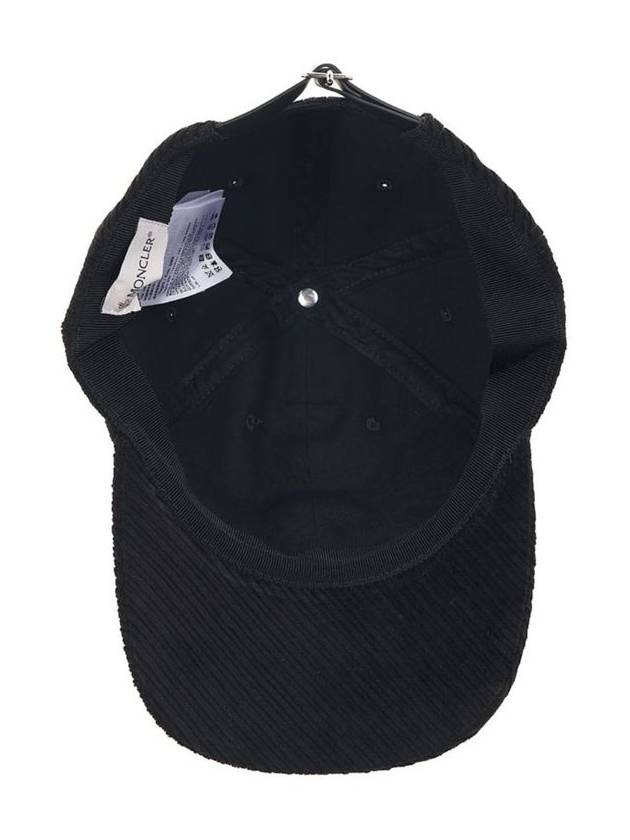 Logo patch corduroy Corduroy ball cap black - MONCLER - BALAAN 5