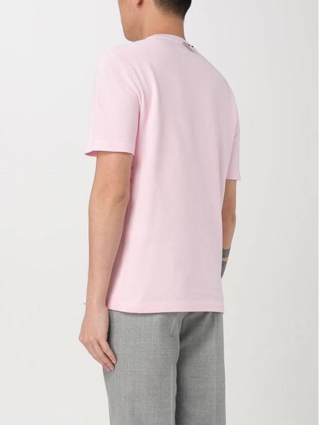 Men s side diagonal striped short sleeve t shirt light pink - THOM BROWNE - BALAAN 4