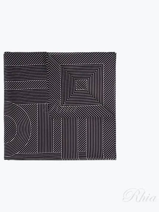 Striped Monogram Silk Scarf Black - TOTEME - BALAAN 2