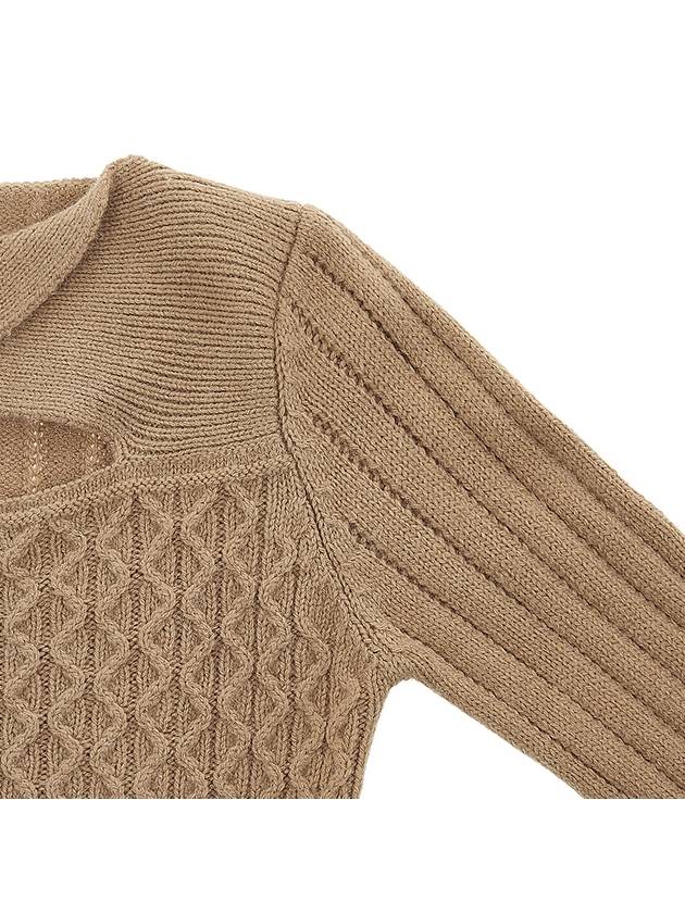 Women's Cutout Alpaca Knit Top Dark Beige - PINKO - BALAAN 5