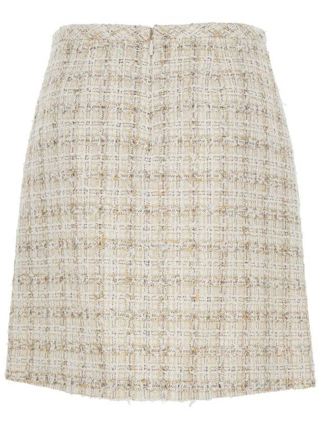 Beige Skirt With Medusa Head Hook In Tweed Woman - VERSACE - BALAAN 1