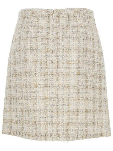 Beige Skirt With Medusa Head Hook In Tweed Woman - VERSACE - BALAAN 1